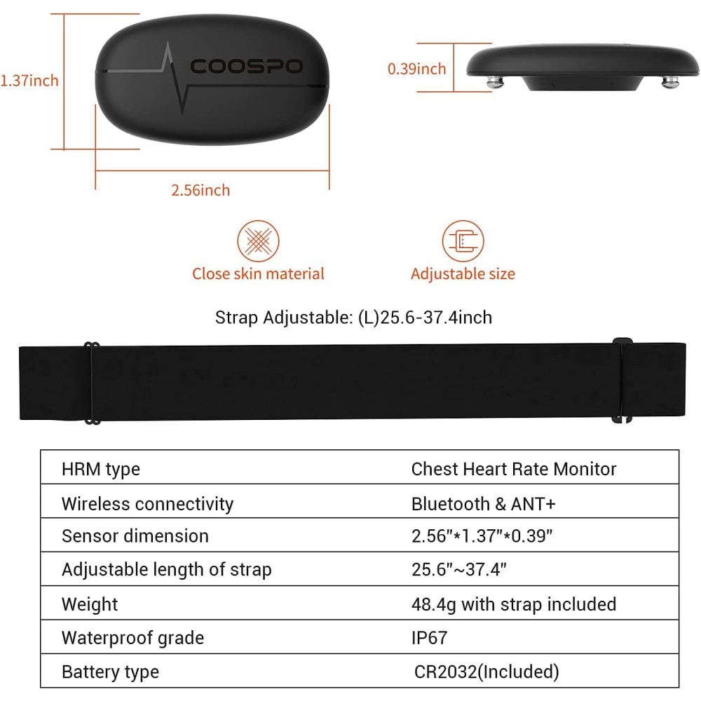 Монитор сердечного ритма/Нагрудный пульсометр COOSPO H6 з Bluetooth