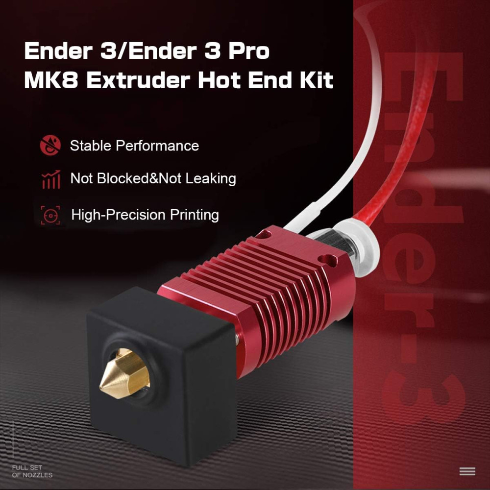 Готовый хотенд Ender 3 от Creality с 5 латунными соплами 0.4 мм (для Ender 3 / Ender 3 V2 / Ender 3 Pro)