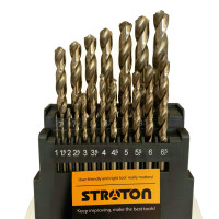 Набор сверл STROTON M42 8% Cobalt для металла (1–10 мм, 19 шт.)