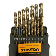 Набор сверл STROTON M42 8% Cobalt для металла (1–10 мм, 19 шт.)