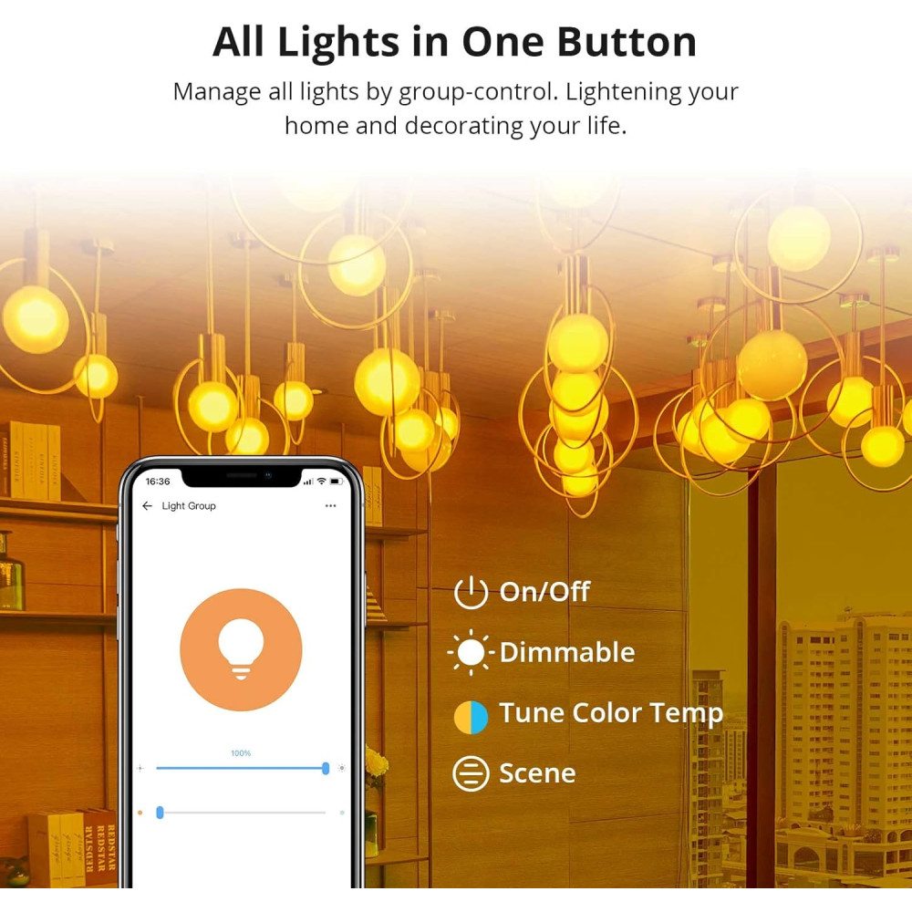 Умная лампа SONOFF B05-BL-A60, Wi-Fi и Bluetooth, 9 Вт, RGB
