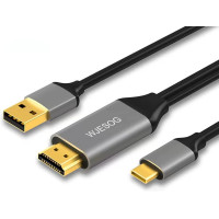 Адаптер HDMI на USB-C WJESOG, кабель 2 м, 4K@60 Гц с USB-кабелем питания