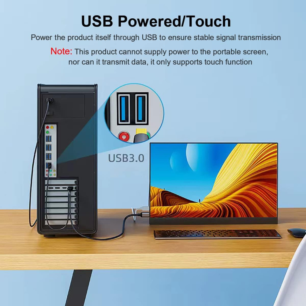Адаптер HDMI на USB-C WJESOG, кабель 2 м, 4K@60 Гц с USB-кабелем питания