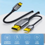Адаптер HDMI на USB-C WJESOG, кабель 2 м, 4K@60 Гц с USB-кабелем питания
