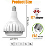 Светодиодная лампа ESOP LED Bulb 100 Вт E40 с адаптером E27, 13000 Лм, 6500K