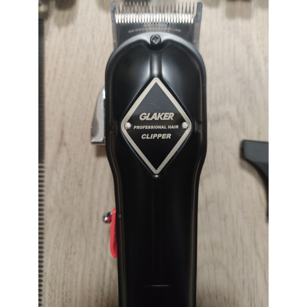 Машинка для стрижки волос GLAKER K11S, беспроводная, с 11 насадками (чёрная)