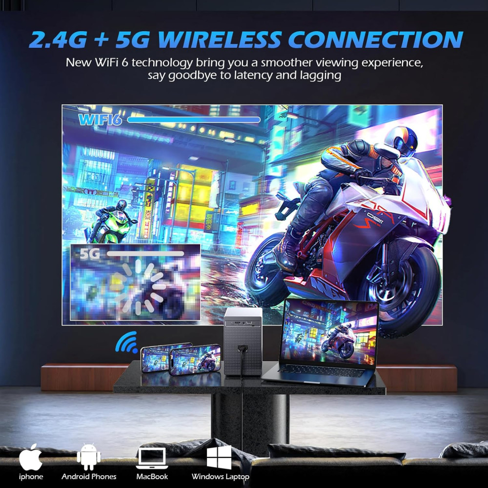 Проектор Ctalyn 4K Full HD 1080, яркость 15000 лм