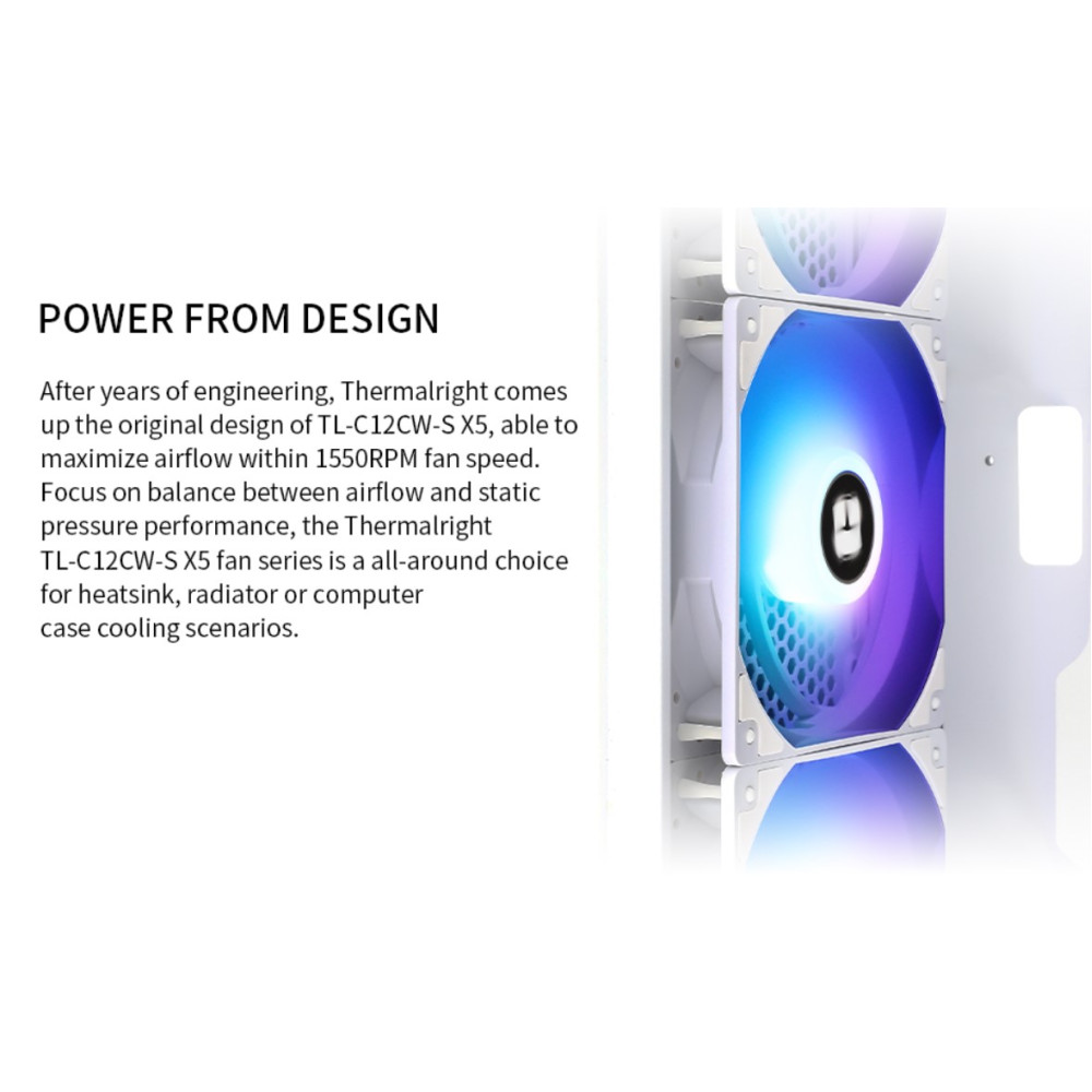 Набор вентиляторов Thermalright TL-C12CW-S (5 шт.) 120мм ARGB