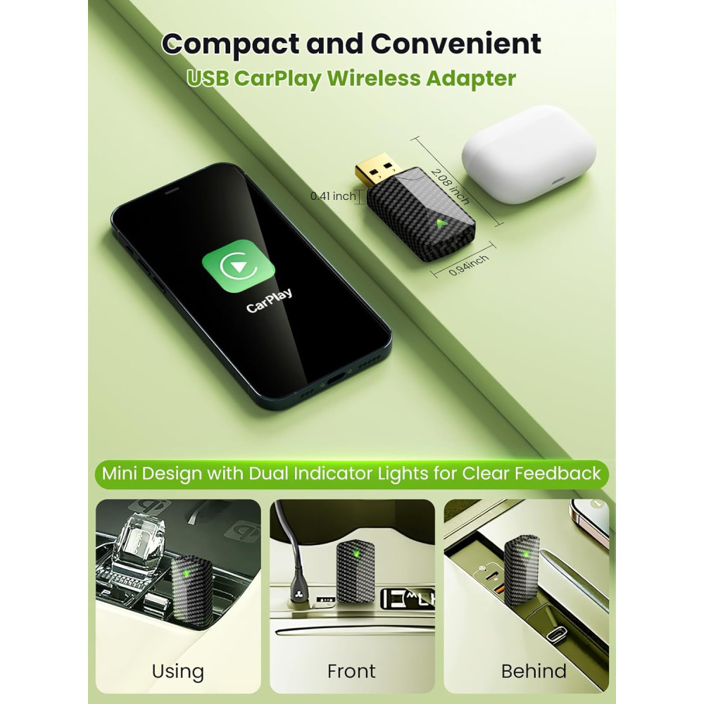 Адаптер в машину Apple CarPlay/Android Auto Abune с 5 ГГц Wi-Fi и Bluetooth