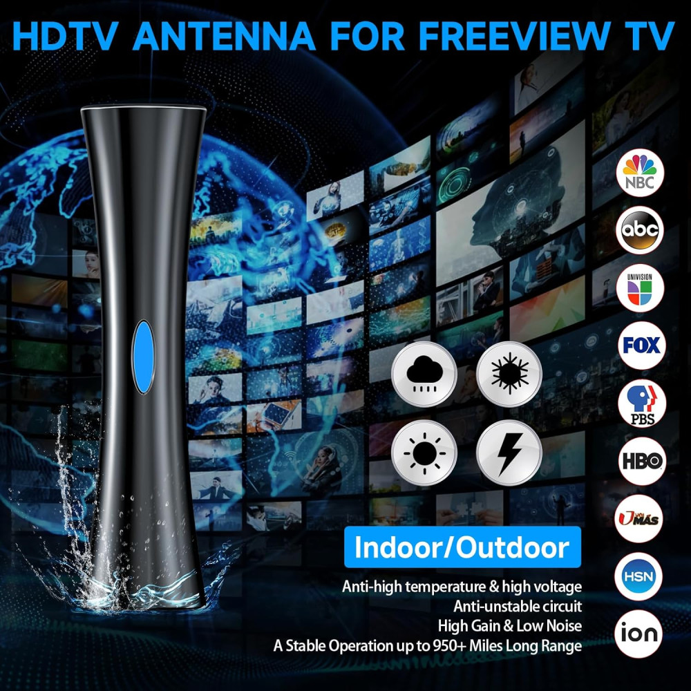 Антена HD для T2/Smart TV кімнатна/вулична EUGIEM 4-12FH