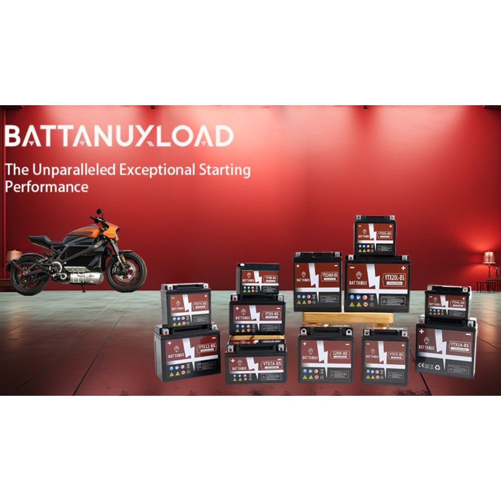 Аккумулятор для мотоциклов, квадроциклов, снегоходов (12V 7Ah) Battanux YTX7A-BS 