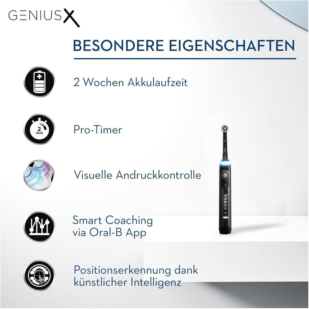 Электрическая зубная щётка Oral-B Genius X, чёрная