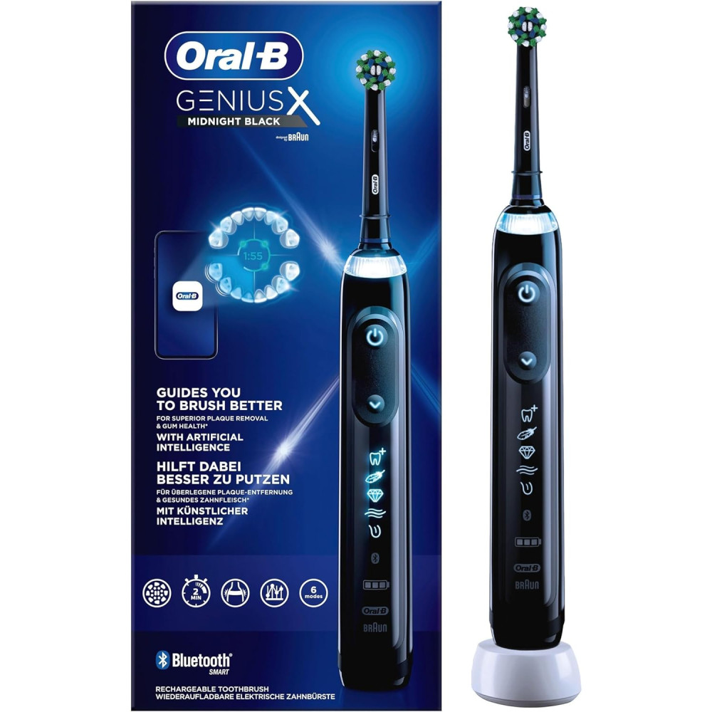 Электрическая зубная щётка Oral-B Genius X, чёрная