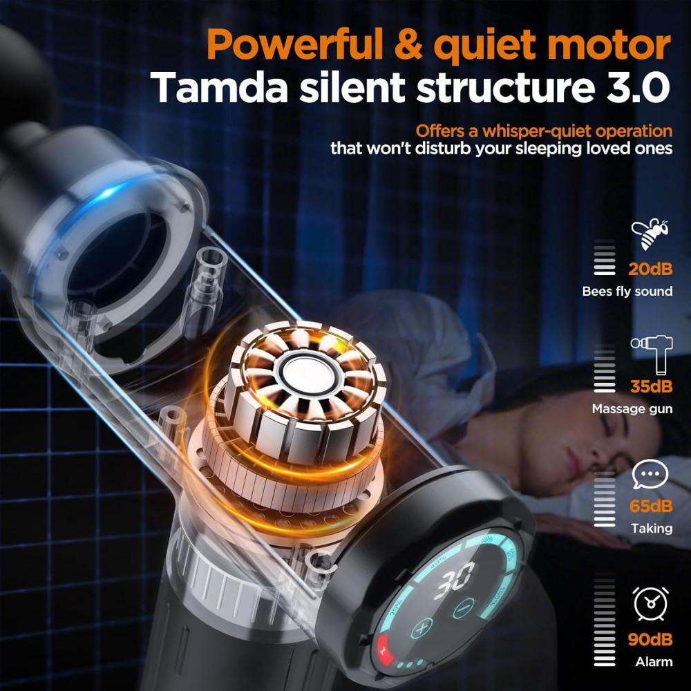Ручной перкуссионный массажёр Tamda MS-07 Black (R3717)
