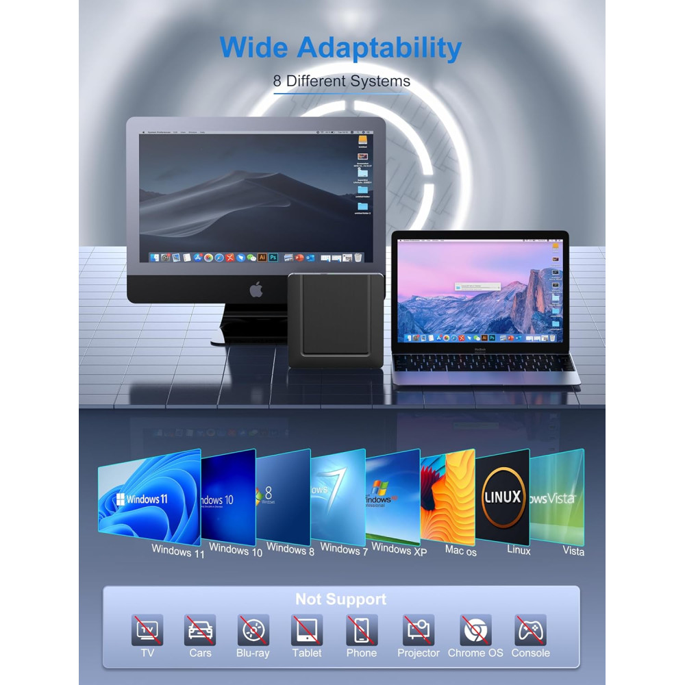 Внешний CD/DVD-привод Umaniy USB 3.0 + USB-C