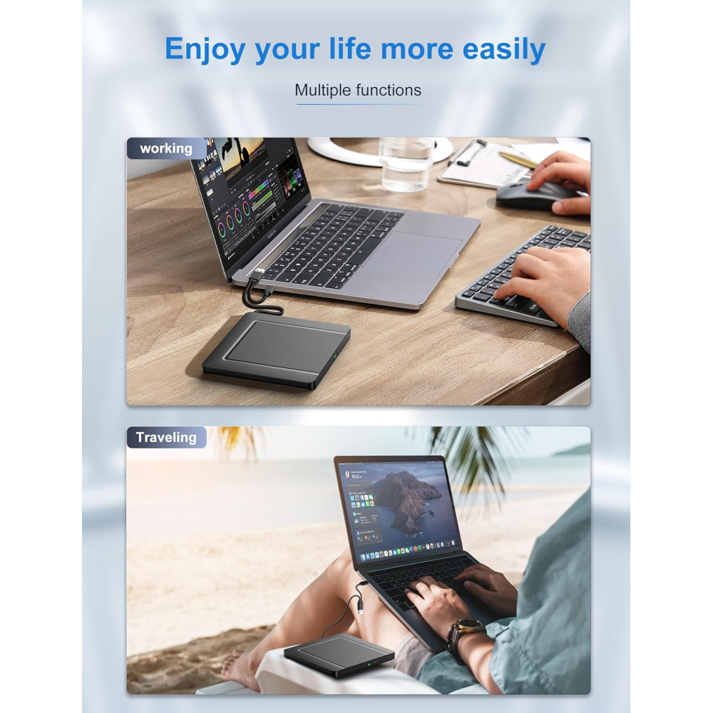 Внешний CD/DVD-привод Umaniy USB 3.0 + USB-C