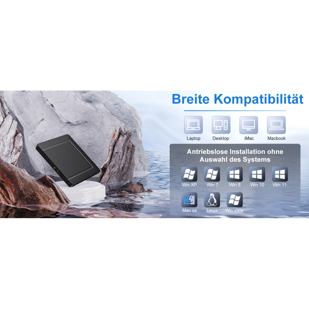 Внешний CD/DVD-привод Umaniy USB 3.0 + USB-C