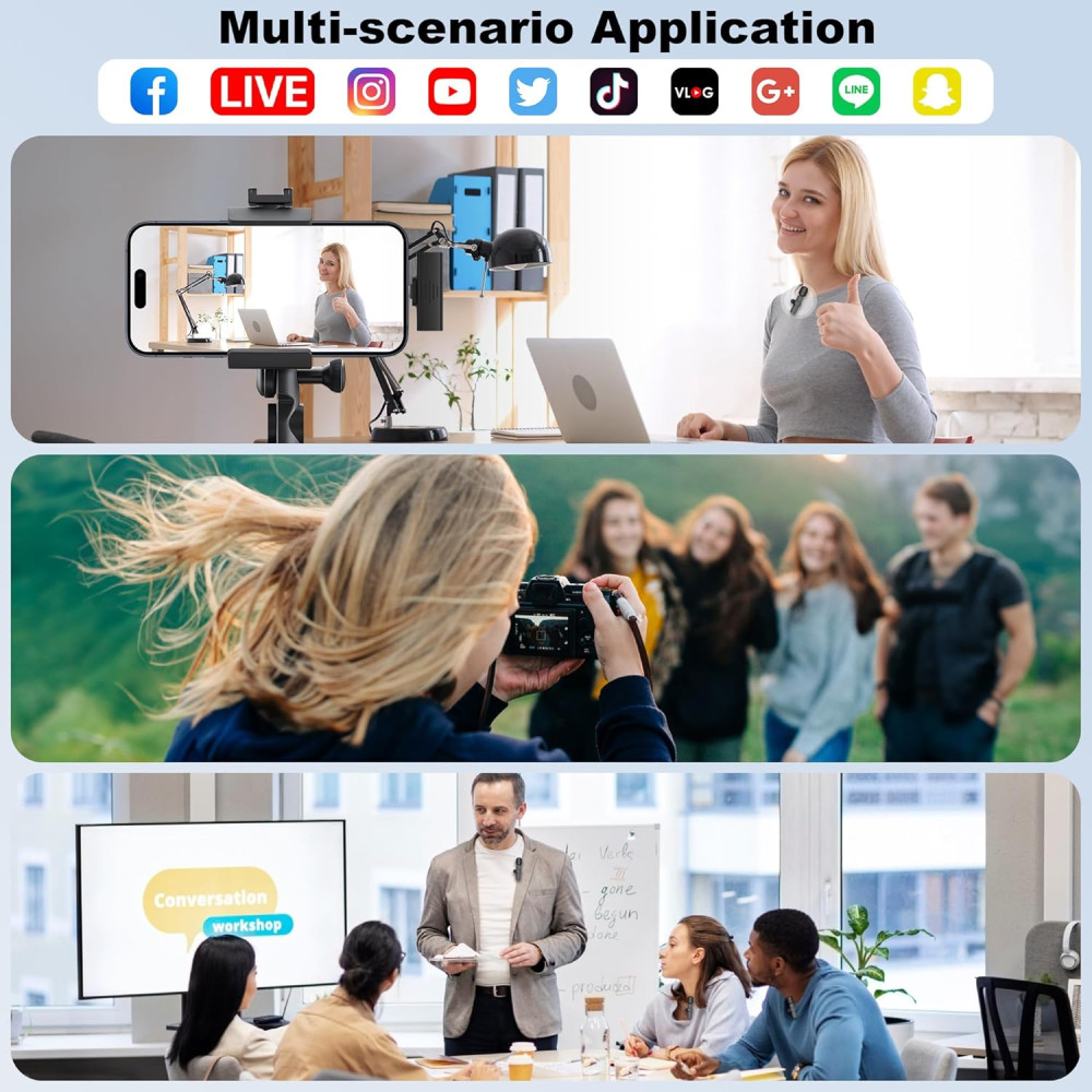 Бездротовий мікрофон-петличка CKOKC для iPhone, Android, ПК