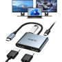 Адаптер USB-C на 2 HDMI, USB 3.0, PD 100 Вт  "KOZYC"