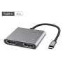 Адаптер USB-C на 2 HDMI, USB 3.0, PD 100 Вт  "KOZYC"