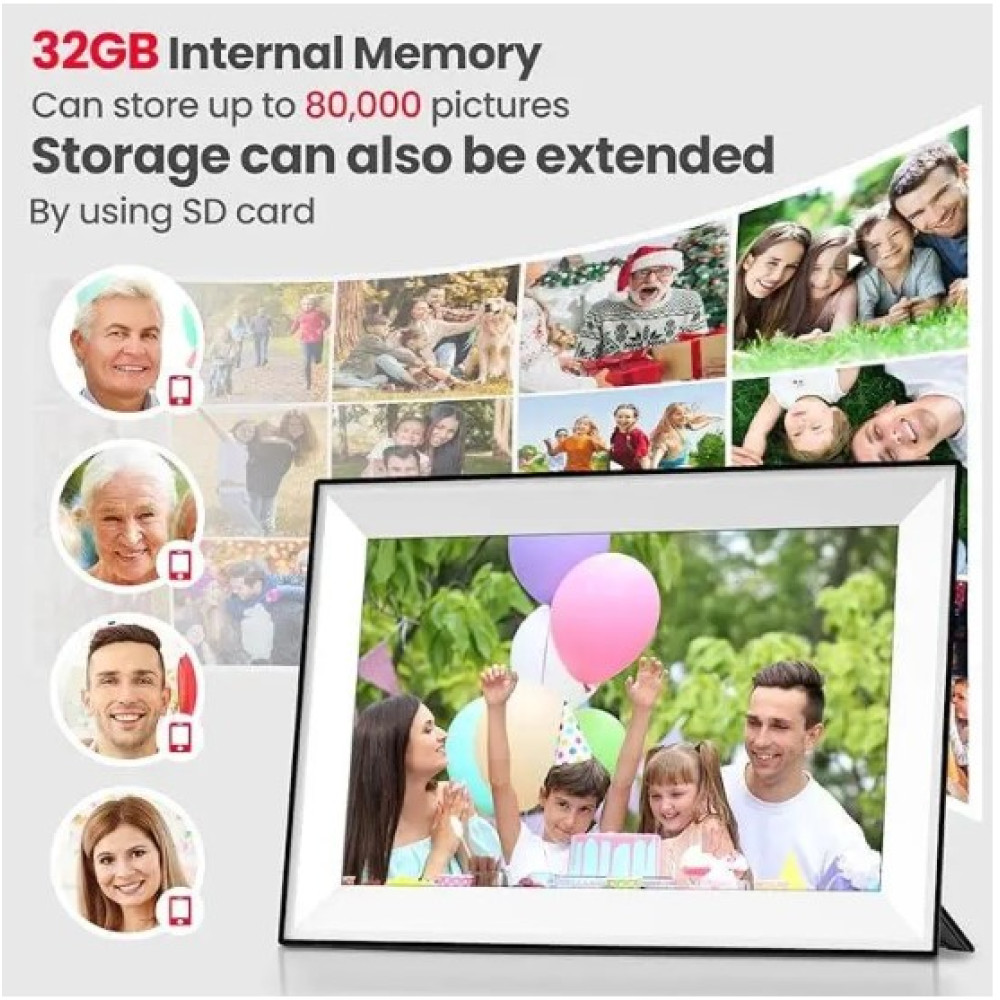 Фоторамка цифровая Frameo 10,1-дюйм Wi-Fi 1280x800 HD, с памятью 32 ГБ