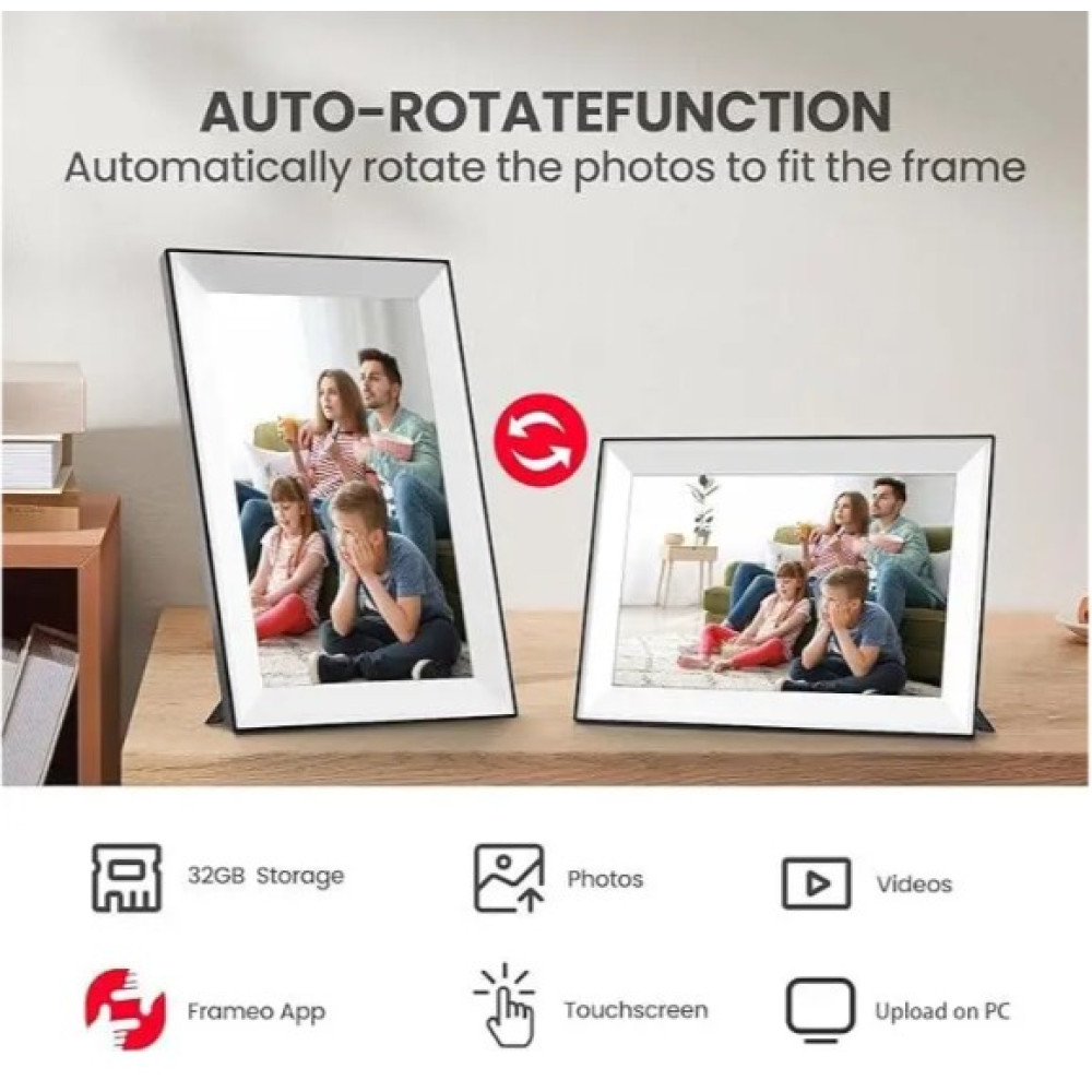 Фоторамка цифровая Frameo 10,1-дюйм Wi-Fi 1280x800 HD, с памятью 32 ГБ