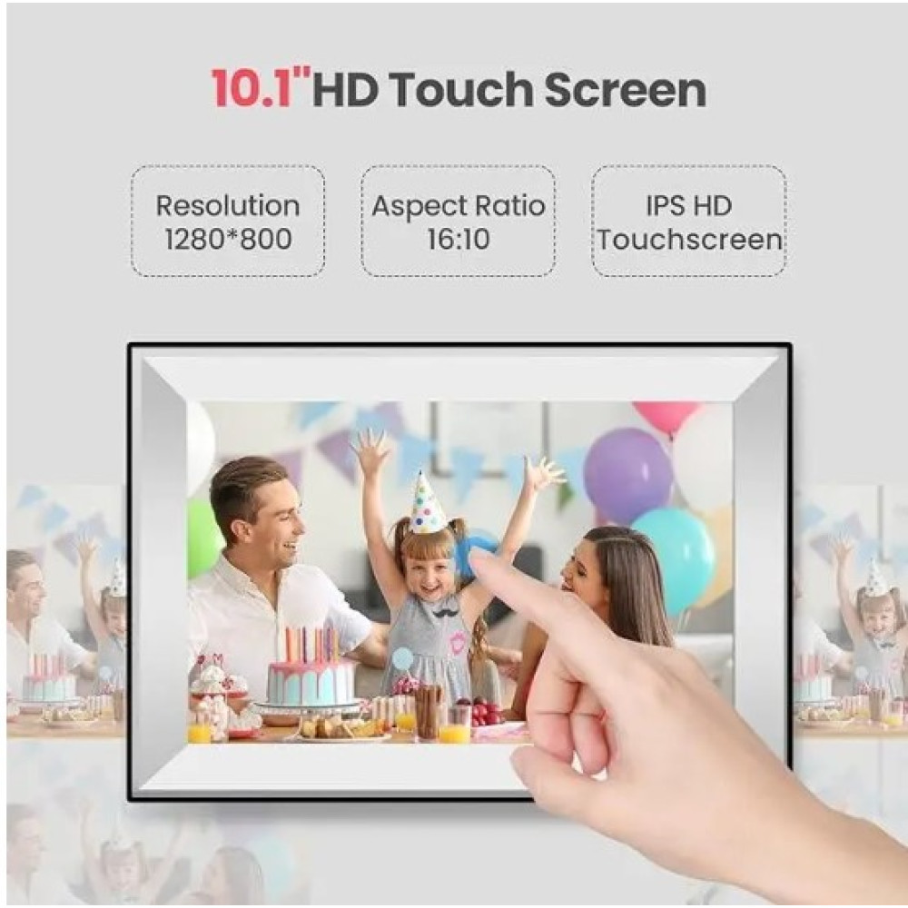 Фоторамка цифровая Frameo 10,1-дюйм Wi-Fi 1280x800 HD, с памятью 32 ГБ