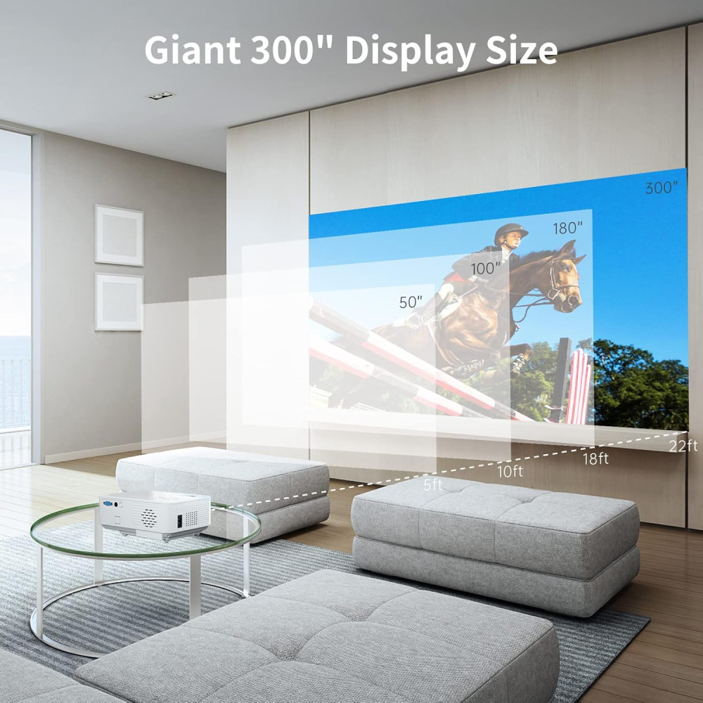 Проектор Vigpil 4K 16000 Люмен, Full HD 1080P