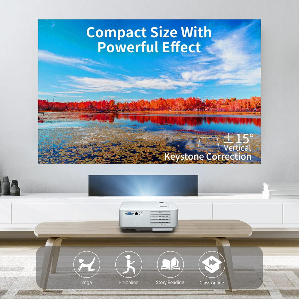 Проектор Vigpil 4K 16000 Люмен, Full HD 1080P