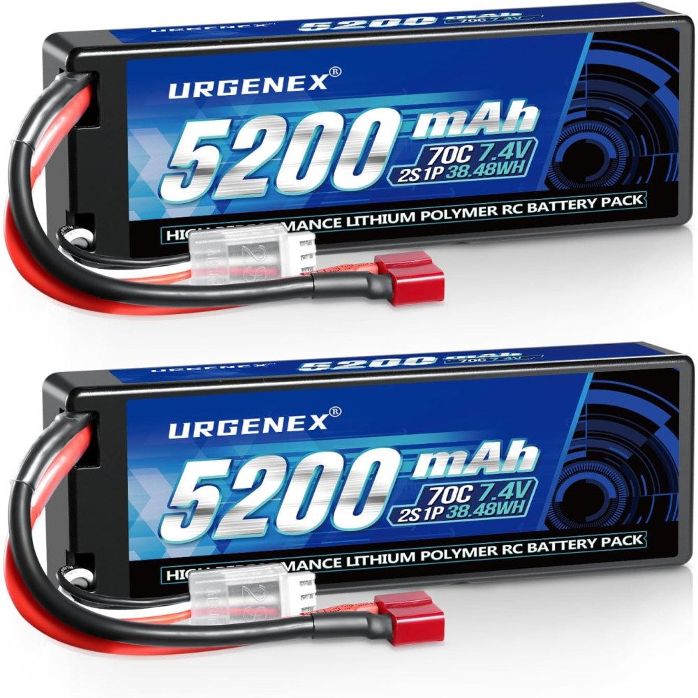 Акумулятор для радіокерованих дронів (2 шт) URGENEX 7.4 В 5200 мА·год Lipo 2S 70C