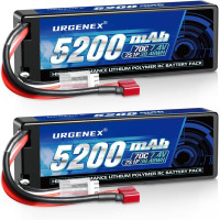Акумулятор для радіокерованих дронів (2 шт) URGENEX 7.4 В 5200 мА·год Lipo 2S 70C