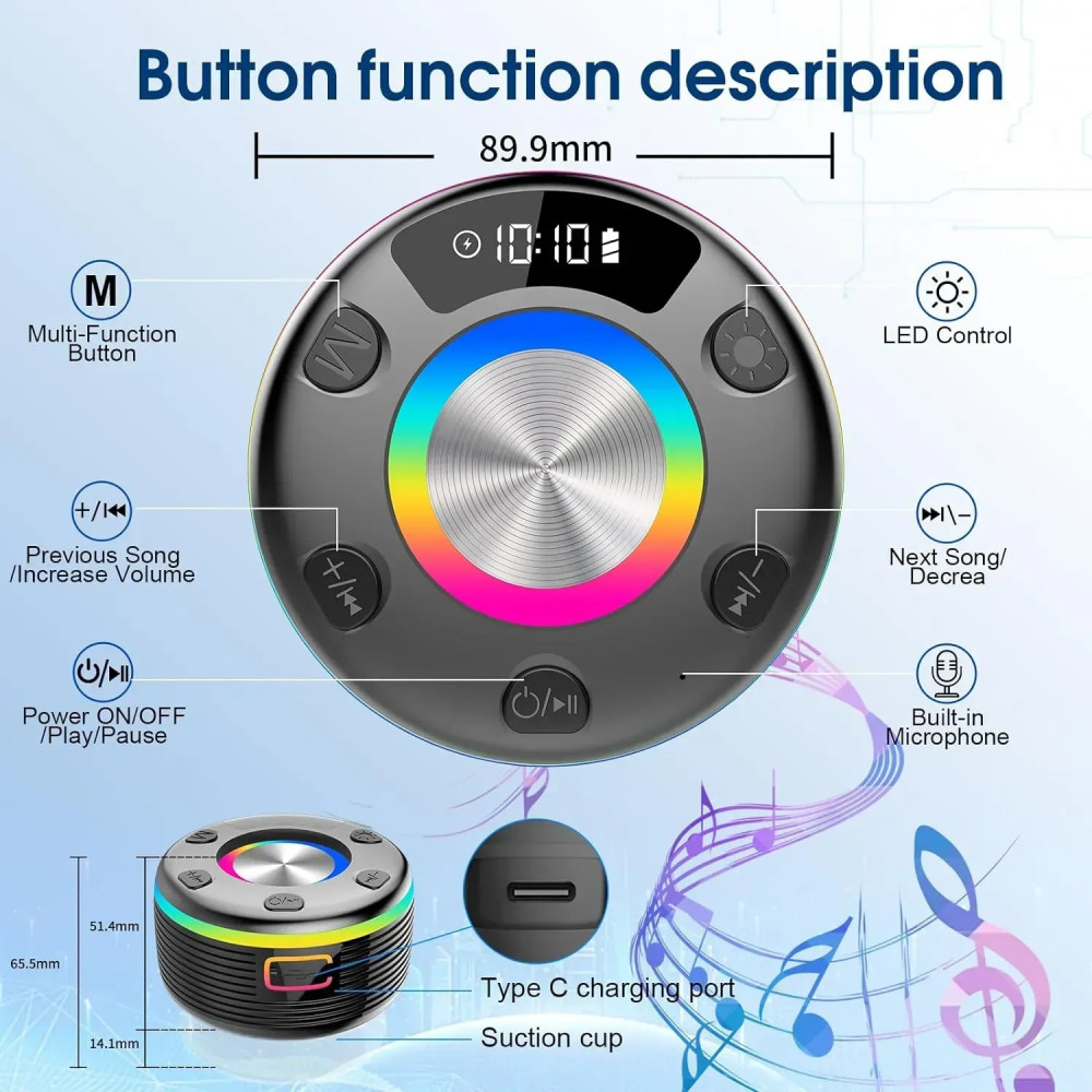 Портативная колонка, Bluetooth-динамик OYIB, Душевая колонка
