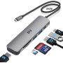 USB-хаб, концентратор, адаптер B3 BIGTHREE для MacBook Pro, 7 в 1, 4K HDMI