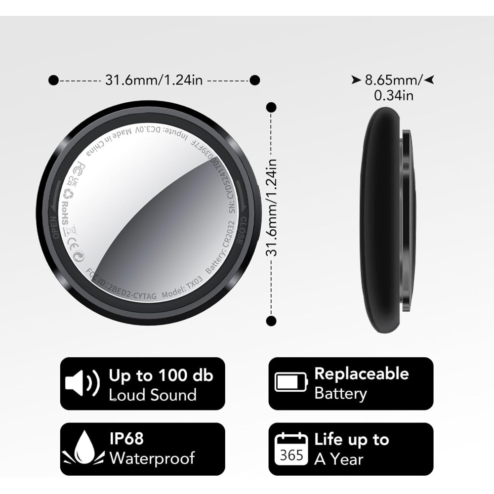 Bluetooth трекер-брелок маячок для поиска QCOQ с поддержкой Apple Find My