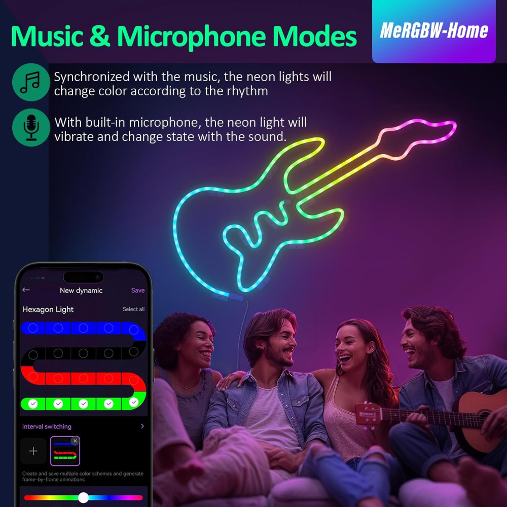 Гибкая RGB LED неоновая лента MeRGBW-Home | 1 метр