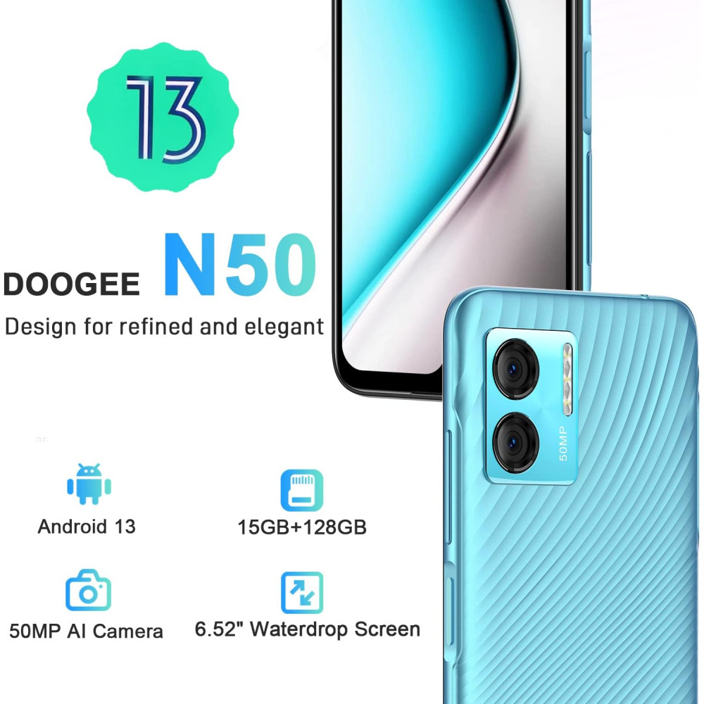 Смартфон DOOGEE N50, 15ГБ+128ГБ, Android 13, 4200 мАч, две SIM-карты
