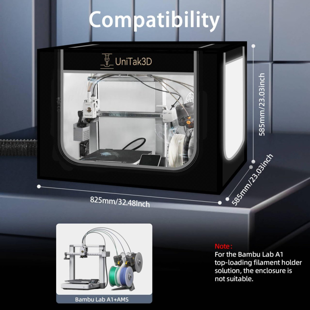 Защитный корпус для 3D принтера Bambu Lab A1 Combo с AMS Lite UniTak3D с вентиляцией и LED