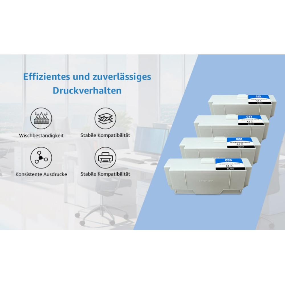 Комплект черных картриджей 4шт, Yongairuink Compatible SJIC33P/C33S020655 (K)
