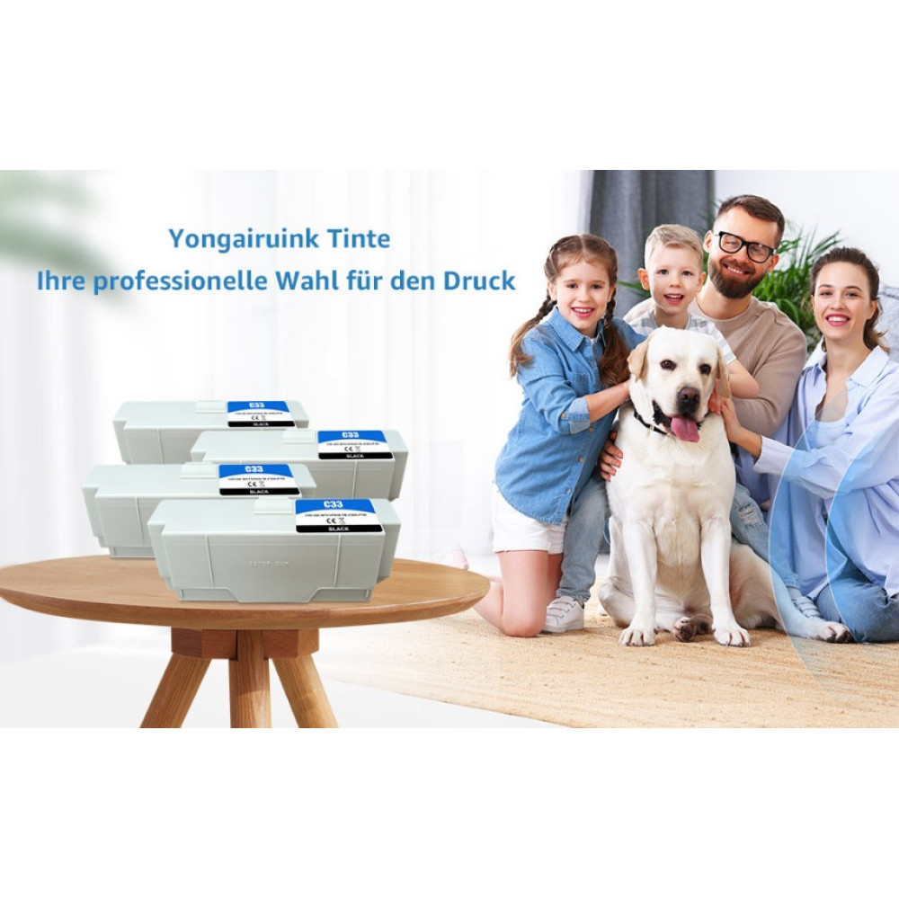 Комплект черных картриджей 4шт, Yongairuink Compatible SJIC33P/C33S020655 (K)