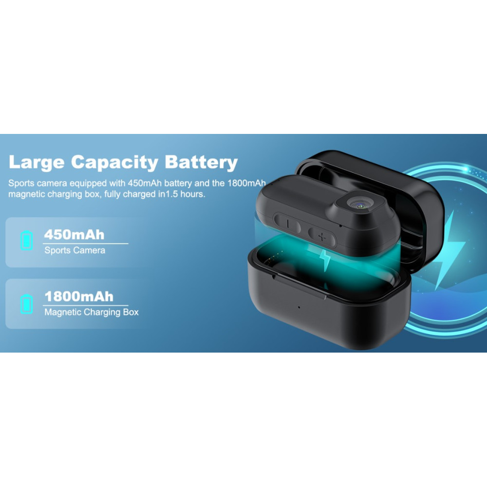 Мини экшн камера 4K WiFi ONKELYIM 128GB портативна с магнитным креплением