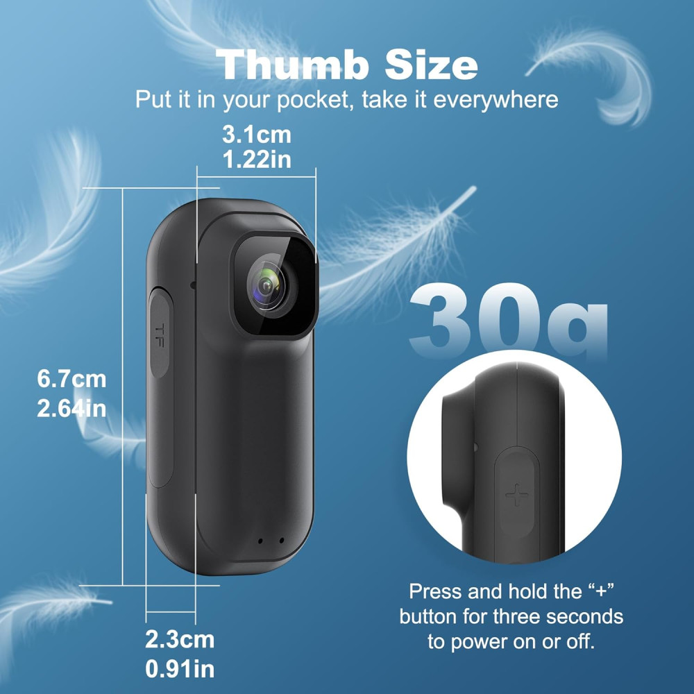 Мини экшн камера 4K WiFi ONKELYIM 128GB портативна с магнитным креплением