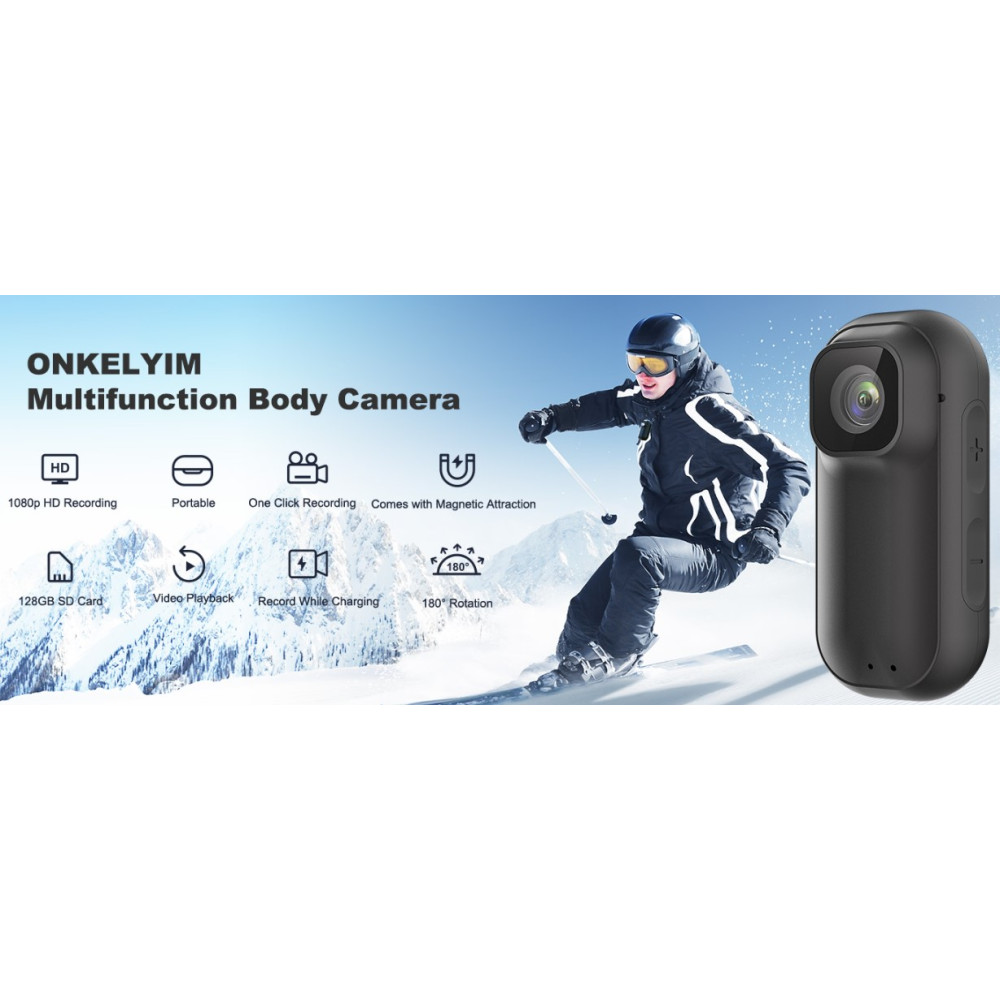 Мини экшн камера 4K WiFi ONKELYIM 128GB портативна с магнитным креплением