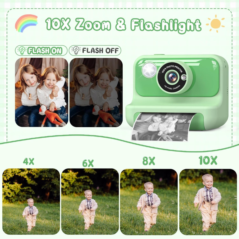 Детская фото камера мгновенной печати фотоаппарат Hangrui с картой памяти 32G 