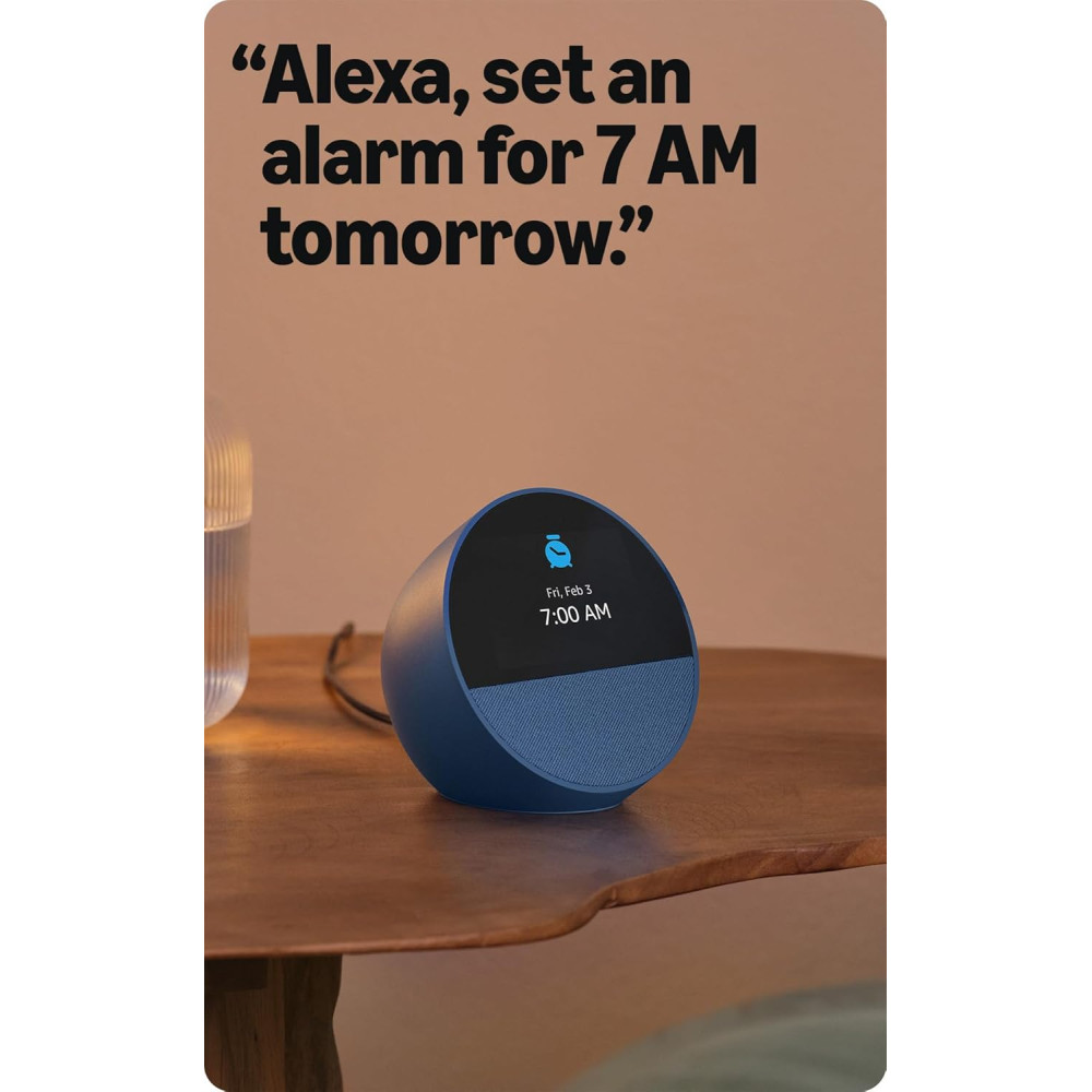 Smart-будильник Amazon с Alexa и ярким звуком, Ocean Blue
