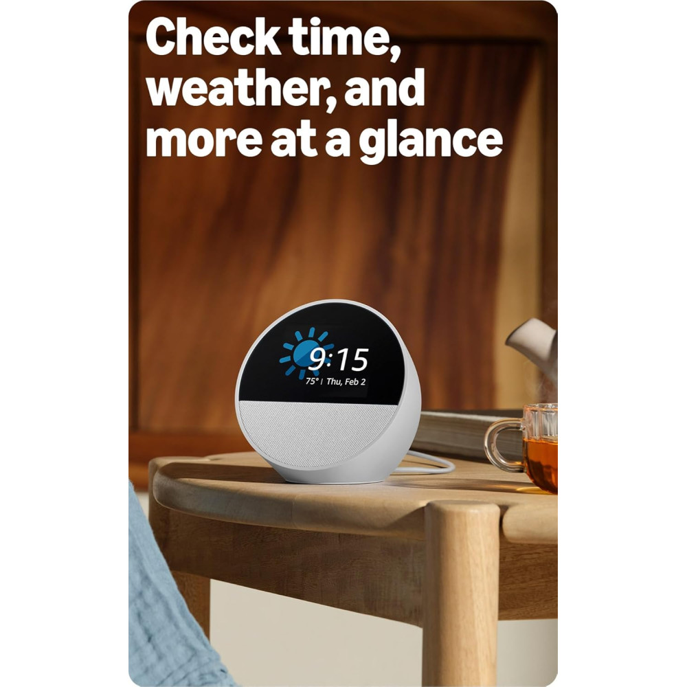 Smart-будильник Amazon с Alexa и ярким звуком, Ocean Blue
