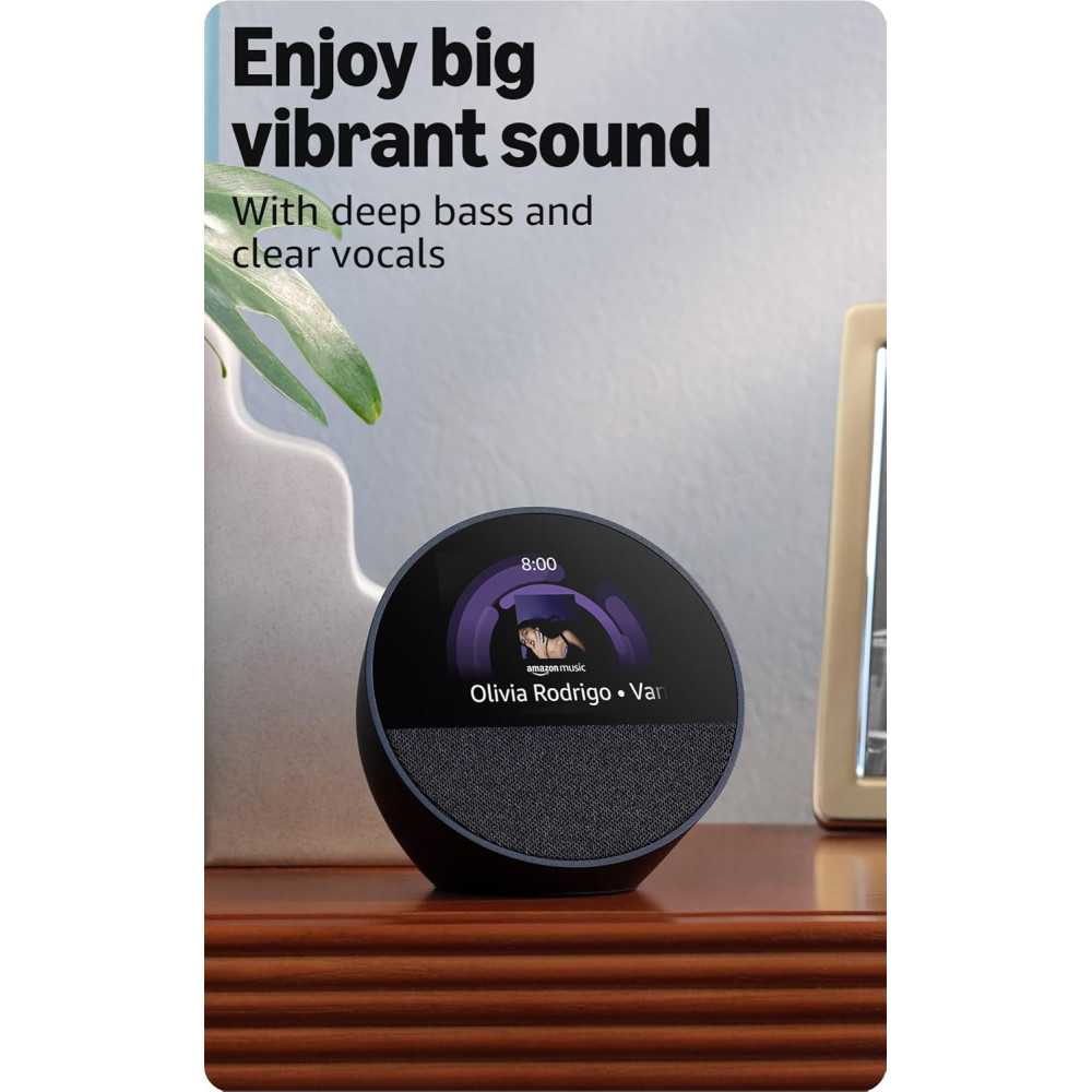 Smart-будильник Amazon с Alexa и ярким звуком, Ocean Blue