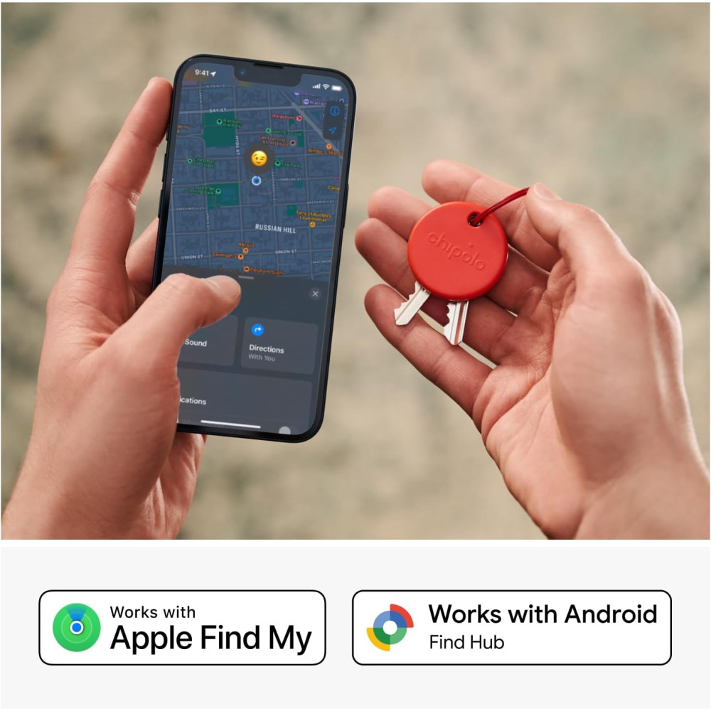 Bluetooth трекер Chipolo ONE для ключей сумок и вещей совместим с iOS и Android