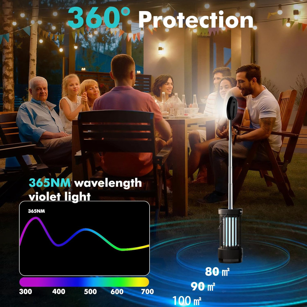 Знищувач комах PALONE 4500V з LED ліхтарем Mosquito Killer 2в1