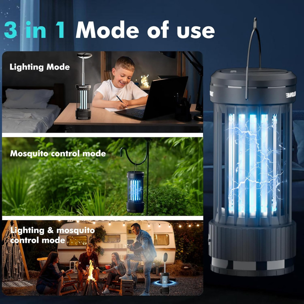 Знищувач комах PALONE 4500V з LED ліхтарем Mosquito Killer 2в1