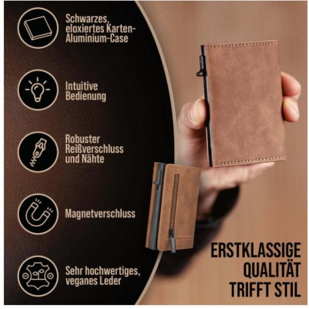 Мужской кошелек pots Minimalist Wallet с RFID защитой и алюминиевый кардхолдер